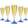 WOOPARTY Set 24 Flute Blu in Plastica - 200 ml | Calici da Spumante Riutilizzabili - Eleganti e Resistenti | Ideali per Festa, Matrimonio, Brindisi, Aperitivo, Eventi - 6,5x17,5 cm