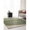 benuta Pop Tappeto in cotone Lenny, 100% cotone, rettangolare e in stile: astratto, geometrico, strisce, minimalista, Natural Living, retrò, facile da pulire, per soggiorno, verde, 160 x 230 cm