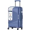 4FLY Valigetta rigida leggera da viaggio e set di valigie: trolley con serratura TSA, ruote doppie, manico telescopico in alluminio e doppia cerniera, beauty case, bagaglio a mano e bagaglio da lavoro
