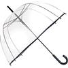 SMATI ombrello a bolla lungo trasparente - Classico ed essenziale ; Apertura automatica ; Diametro=85cm ; Ombrello da donna ; Colore del bordo nero.