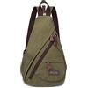 bagwise Mini zaino in tela per donna uomo, zaino vintage idrorepellente, perfetto per l'uso quotidiano zaino casual (Verde Scuro)