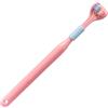 HuaDmaing Spazzolino da denti a 3 lati per autismo a 3 lati, creativo con tre setole, spazzolino da viaggio per adulti e bambini, per la cura dei denti e delle gengive (rosa)