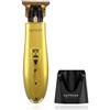 Supreme Trimmer - Tagliacapelli professionale da uomo per barbiere, baffi, cura della barba, trimmer da viaggio senza fili con LED e supporto - ST5200 oro cromato T-Shaper Li