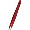 Rubis pinzette sopracciglia professionali inox acciaio - punta obliqua (rosso)