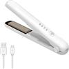Vmxlso Piastra Portatile Senza Fili, 2 in 1 Piastra Capelli Senza Fili, Piastra Capelli da Viaggio Mini con Temperature 4 Livelli, 3200mah, Ricaricabile Via Usb Per Lunghi Capelli Corti Bianco
