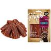 Flamingo Snack per cani - Bastoncini per cani - Hapki Fette con anatra e merluzzo - Senza glutine - Senza cereali - 85 g - Flamingo