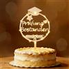 Seutgjie Decorazione per torta, Seutgjie laurea 2026, in legno con catena luminosa a LED, decorazione per torte
