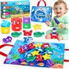 GMUFTIR Giochi Bambini 1 Anno Montessori, 22 Pezzi Pesca Morbidi, Giocattolo Educativo Montessori 1 2 Anni, Interattivi Educativo Giocattoli Bambino per 6 12 18 Mesi, Regalo di Compleanno