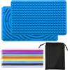 Vlecexs Scheda di attività sensoriale, scheda di attività sensoriale in silicone doppio lato con 20 corde accessori e borsa portatile, allevia lo stress per 3 anni e adulti