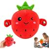 Knubbuf Interactive Music Plush Toy, Banana Plush Musical Sensory Toy with Sounds, Touch-Sensitive Fruit Stuffed Animal for Parent-Child Play, Fun Sound-Activated Rhythm Piano Doll (Strawberry)