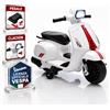TOYSCAR Moto Elettrica Bambini Mini Vespa Elettrica per Bambini 18-36 Mesi, Moto per Bambini 6V con Licenza Ufficiale Piaggio, Luci LED, Clacson, Pedale, Ruote Stabilizzatrici (Bianca)