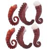 Homoyoyo 6 Pezzi Tentacoli di Polpo Artificiali Rossi in Plastico Design Realistico e Aspetto Unico per Modelli Didattici e Decorazioni Cucina