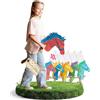 GUTRITT Cavallo a bastone set in cartone | 10 pezzi da dipingere per giocare | Set di cavalli da assemblare | Cavalli giocattolo per feste | La colla non è necessaria | Per compleanni dei bambini