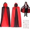 JOKILY Costume di Halloween, Mantello da 120 cm da vampiro, Costumi di Halloween, Mantello di Halloween, Mantello per bambini con cappuccio, Costume di Halloween, Costume da vampiro con 20 tatuaggi per