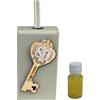 DLM Bomboniere DLM-A944 Bomboniera utile Profumatore in ecopelle cm 12x4x6,5 con Chiave cuore e quadrifoglio portafortuna in legno per 80 Compleanno di un uomo o donna completo di scatola e profumo
