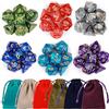 GOTDYBST Set di Dadi Poliedrici, 6 x 7 (42 Pezzi) Set Dadi D&D,Dadi da Gioco con 6 Sacchetti con Cordoncino Velluto, per Dungeons and Dragons Pathfinder DND RPG MTG D4 D6 D8 D10 D12 D20