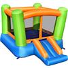 GYMAX Castello Gonfiabile, con Trampolino, Scivolo e Rete di Protezione, Aspetto Carino per Bambini da 3 a 10 Anni, Adatto a Interni ed Esterni