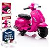 TOYSCAR Moto Elettrica Bambini Mini Vespa Elettrica per Bambini 18-36 Mesi, Moto per Bambini 6V con Licenza Ufficiale Piaggio, Luci LED, Clacson, Pedale, Ruote Stabilizzatrici (Rosa)
