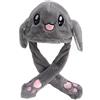 dressfan Donne Peluche Animali Coniglio Cappello Orecchie Che Si Muovono Orecchie Mobili Cappelli Simpatico Animale Cappello di Coniglio Che muove Le Orecchie Regalo di Compleanno di Natale,Grigio