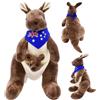 JynxtoyZeal Giocattolo Canguro,Giocattoli per Bambole Peluche, Bambola Canguro Madre e Figlio,Plush per Bambole Giocattolo kangaroo,Bambola di Peluche
