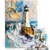 AITEXI puzzle 1000 pezzi per adulti Faro nel mare tempestoso e colorato Per il divertimento in famiglia Migliorare l'amore tra le coppie 38x26cm