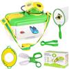 Raxfekro Scatola per l'osservazione degli insetti per bambini con pinzette di plastica Lente d'ingrandimento per bambini Osservazione per l'esplorazione all'aperto (Stile 2)