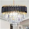 Cainjiazh 20 lampadario di cristallo a plafone 4 livelli Raindrop nero ha portato la luce del pendente lampadario moderno per la camera da letto sala da pranzo E12*7 (escluse le lampadine)