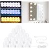 NVIYAM 14 luci per specchio da trucco, Hollywood luci specchio, led per specchio, 3 Modalità Colore, per Specchio Cosmetico,Lampada Specchio Bagno