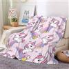 Hoimlm Coperta morbida a forma di unicorno, in morbida flanella, per bambini, in microfibra, con unicorno, idea regalo (style 2, 130 x 150 cm)