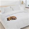 Home Tresor - Set Copripiumino Piazza e Mezza 100% Cotone - Parure Copri Piumino 200x200 e Federa 52x82 cm - Sacco Piumone Letto Certificato Oeko-Tex Fresco e Traspirante Tinta Unita, Bianco