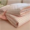 Odot Trapunta Piumino Estivo Reversibile, 4,5 Tog Trapuntino Copriletto Leggera Primaverile Coperta Trapuntatura Morbido per Letto Matrimoniale Una Piazza e Mezza (Plaid rosa,150 * 200cm)