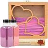 NIRALIS Kit Rituale di Sabbia per Matrimonio con Cornice Cuori - Cerimonia Simbolica d'Amore - Include 2 Colori Sabbia (800 g c/u) - Regalo San Valentino - Modello Bianco o Quercia (Quercia, Rosa