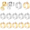 Beebeecraft 1 Scatola da 24 Pezzi di Impostazioni per Anelli da Dito Placcati in Oro 18K 304 Orecchini A Clip da 17mm in Acciaio Inossidabile con Passante per Donne e Uomini Creazione di Gioielli con