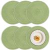 Dhisperares 6 Pezzi da 30 cm Tovagliette Rotonde Intrecciate, Lavabili Tovagliette, Resistenti al Calore Cotone Tappetini da Pranzo in Tessuto Ideali per Decorare la Tavola, Feste Natalizie, Cene a Casa