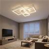 Silamp V640 Lampadario Plafoniera Quadrata 70W LED Moderna Design Switch Bianco in Metallo ed Acrilico 640x615mm