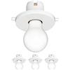 ledscom.de 4 pezzi plafoniera da incasso in porcellana TELA, bianca, incl. lampada E27, classe di efficienza energetica A, smerigliata, (bianco caldo, 4 W, 935lm)