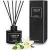 L'odeur Vill Diffusore Profumo Ambiente - 3.4oz (100ml) profumo di Gelsomino giglio con 8 bastoni d'olio, diffusore di aroma nero opaco, profumo domestico di lunga durata per il bagno.