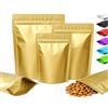 Plaphy 100 Sacchetti Mylar in Alluminio Stand Up Richiudibili,Oro,10x15cm | Buste Doypack Ermetiche Opache per Alimenti, Sacchetti con Zip per Confezionare e Conservare Caffè, Tè, Caramelle, Spezie