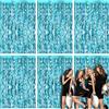 Shyllin 6x Tende Metalliche per Feste, 1 m x 2 m: Tenda Compleanno Scintillante per Compleanni, Matrimoni, Natale e Spettacoli Teatrali (Blu)
