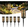 Caldarax 6 Pezzi Luci da Esterno Giardino Solari, Lanterna Solari da Esterno, Bianco Caldo, IP44 Impermeabie, Lampade Solare da Esterno per Sentieri, Giardini, Vialetto, Terrazza Decorazione