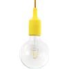 creative cables - Lampada a sospensione Made in Italy completa di cavo tessile e finiture in silicone - Senza lampadina, Giallo