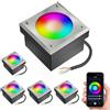 ledscom.de 5x Pietra di pavimentazione a LED NEOLUM per esterni, IP67, angolare, 10 x10cm, incl. lampadina GX53 RGB, 670lm, Smart Home