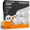 Eurocali Plafoniera LED 150 cm 48W Con Sensore di Movimento 5760 lumen Impermeabile IP65 Luce Fredda 6500K Elevata Efficienza - Pacco da 4