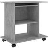 vidaXL Scrivania per Computer Grigio Cemento 80x50x75 cm in Truciolato