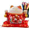 Shurzzesj Gatto Feng Shui fortunato, simpatico gatto fortunato, statuetta di gatto della da 11,4 cm, gatto fortunato creativo in ceramica decorazioni per la casa, ornamenti decorativi per la