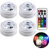 Doukesh Mini Luce LED Sommergibili con Telecomando,RGB Luci Piscina,Sommergibile Luce LED RGB,16 Colori,Impermeabile di Luci Subacquee per Acquario,Stagno,Vasca da Bagno,Giardino,4PC