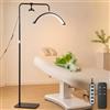 duowelly Lampada Mezza Luna Estetica con Telecomando,Lampada Extension Ciglia Professionale,Lampada Lashmaker,Luce Led Centro Estetico,Lampada Da Terra Nero Estetista per Unghie,Tattoo (nero, 36W)
