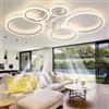 Caufloce Smart Lampadario Con Ventilatore Da Soffitto Silenzioso, Reversibile Dimmerabile LED Grande Ventilatore Da Soffitto Con Luce E Telecomando DC Moderno Cucina Lampadario Ventilatore-White