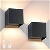 Homefire LED Lampada da parete esterna 2 pezzi lampada da parete interna | nera Up Down Applique moderne IP65 impermeabili Fascio regolabile Applique da corridoio per pareti interne della casa