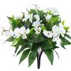 CEWUDA 2 fasci di fiori artificiali per esterni e interni, gerani artificiali, fiori di seta, resistenti ai raggi UV, decorazione per matrimoni, casa, balcone, giardino, finestra, decorazione da